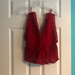 Shein Eyelet Embroidered Flounce Cami Top